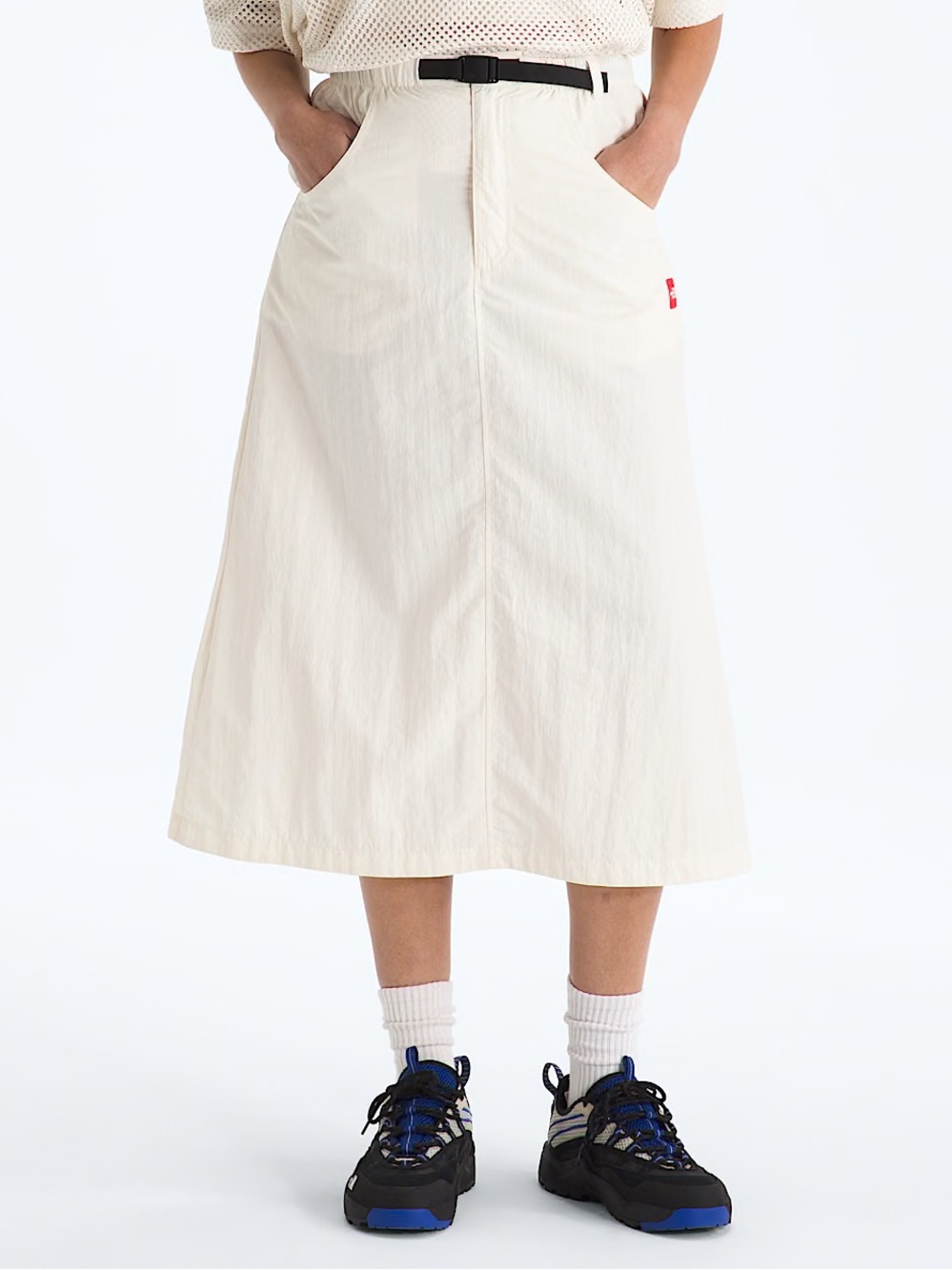 North Face White Belted Midi Skirt- Size XS